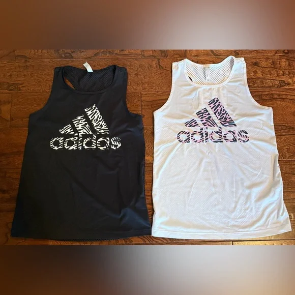 Adidas Black and White Zebra Print Active Wear Tops Bundle - Picture 2 of 4